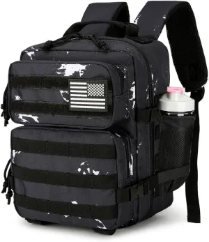 9L Mini Tactical Backpack for Men and Women, Tactical Backpack Small for Hiking, Small Tactical Bag (Black Lightning)
