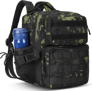 9L Mini Tactical Backpack for Men Women,Small Military Tactical Backpack for Sport,Gym,Hiking,Travel,Camping(Black Camo)