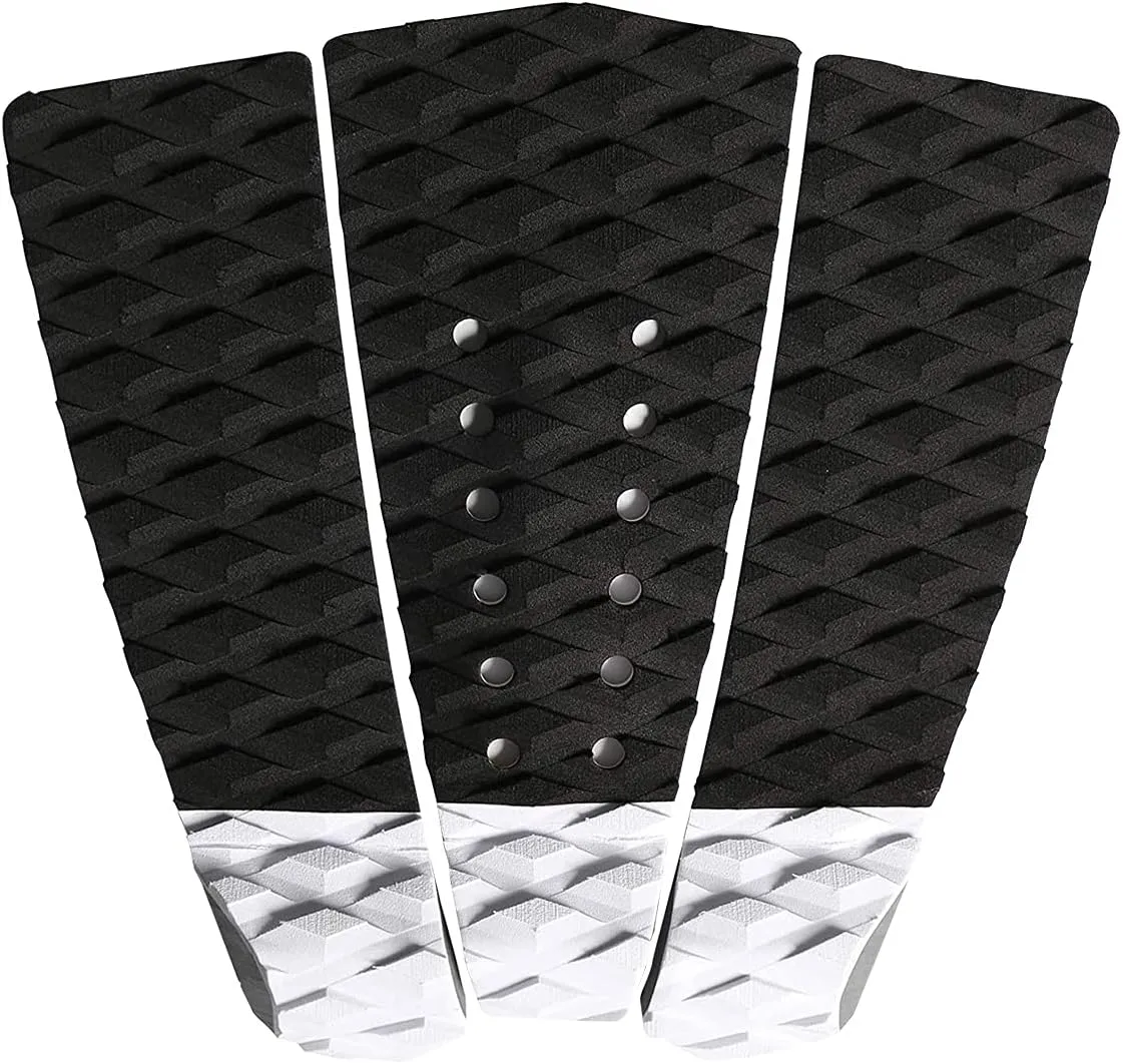 Abahub 3 Piece EVA Surfboard Deck Traction Pads with Kicker for Stomp Skimboards, Surf Boards, Funboard, Fish Board, Black/Blue/Green/Gray/Orange/Pink/White/Wine Red