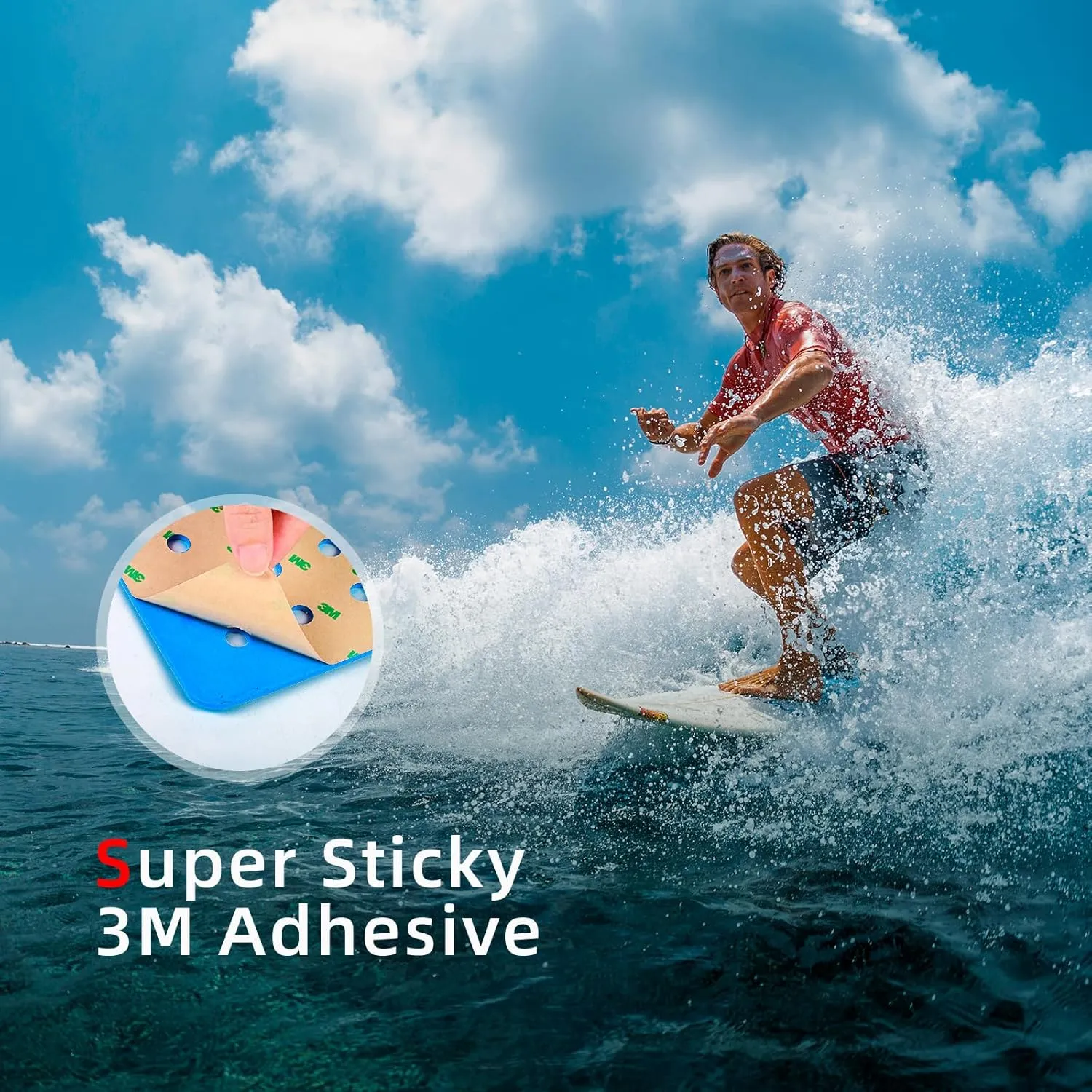 Abahub 9 Piece Surf Deck Traction Pad Premium EVA with Tail Kicker 3M Adhesive for Surfboard Longboard Shortboard Funboard Fish Skimboard Black/Blue/Brown/Gray/White/Orange/Navy Blue
