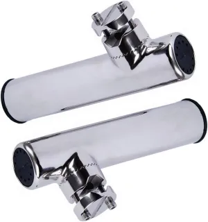 Adjustable Fishing Rod Holders for Boat, 2 Pack Stainless Steel Rail Mount Boat Fishing Rod Holder Clamp on 7/8" to 1" Rais, Anti-Corrosion Design, Fits Various Boat Rails