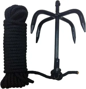 ADROIT Climbing Hook & Rope | 40 feet (12.2 meters) Polypropylene | 7" (17.8 cm) Steel Hooks | 3 pounds (1.36 kg) Unit Weight | Versatile Grappling Tool | For Climbing, Rescue & Emergency