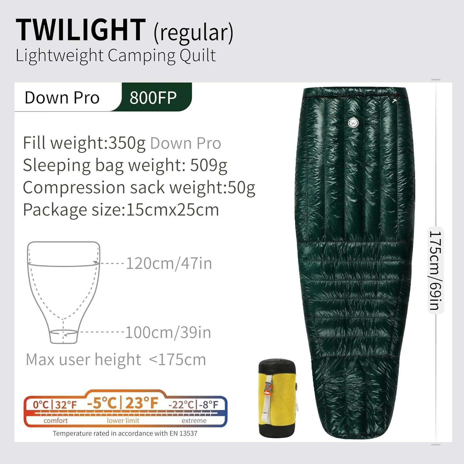 AEGISMAX WIND HARD Twilight 0 Degree 800FP Down Sleeping Bag Ultralight Outdoor Camping Hiking Sleeping Bag for Men & Women