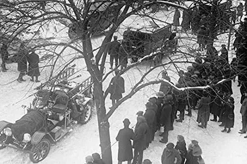 Aerial Emergency Trucks at the Fire of the Knickerbocker Theatre on Fifth Ave Poster Print (24 x 36)