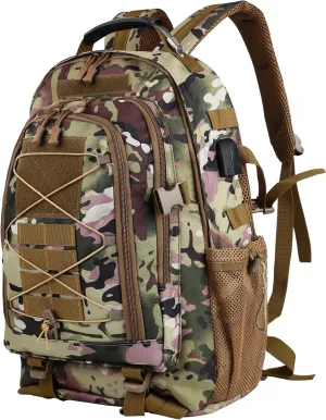 aiGear Tactical Backpack for Men, 35L Military Backpack, 3-Day Bug Out Bag for Camping Hiking Hunting with Molle System Army Daypack (35L Camo)
