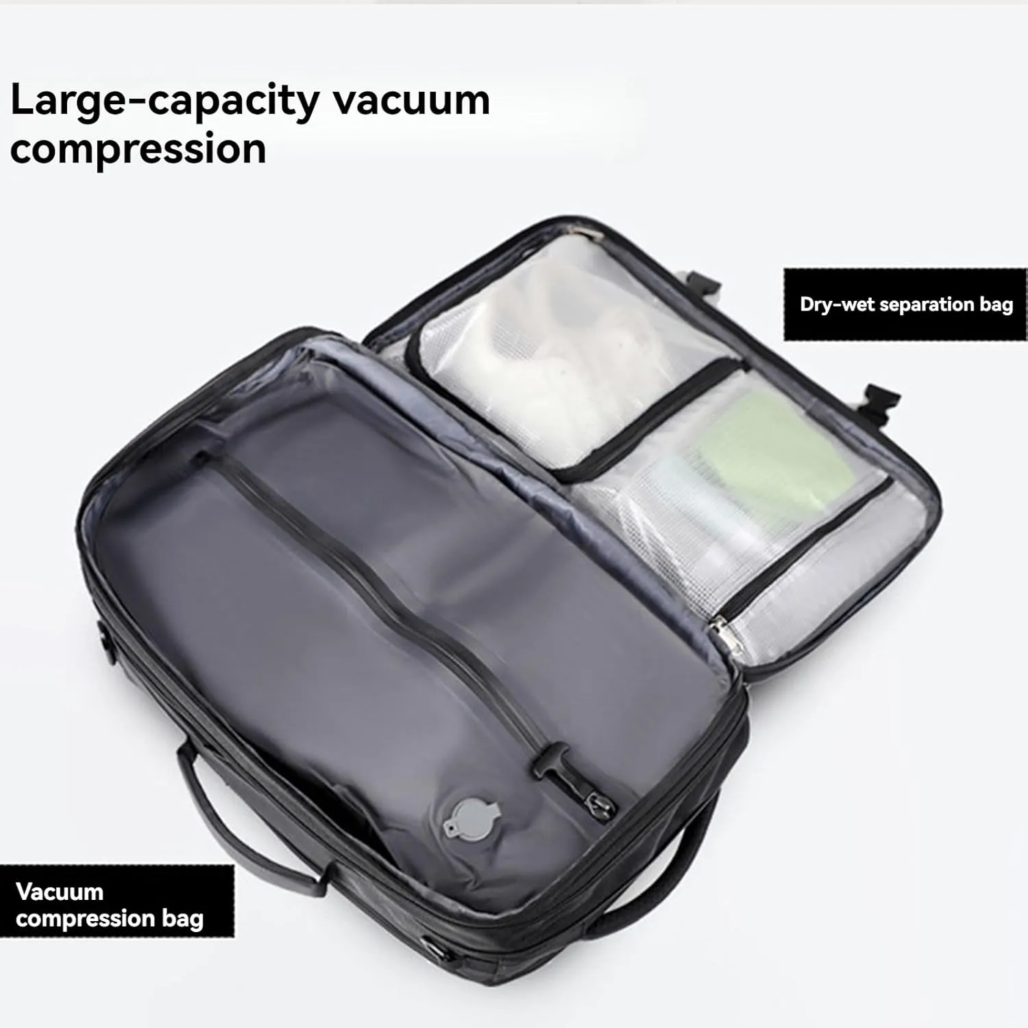 Airback Backpack, Travel Backpack with Vacuum System, Expandable Backpack with Vacuum Compression (Style B,One Size)
