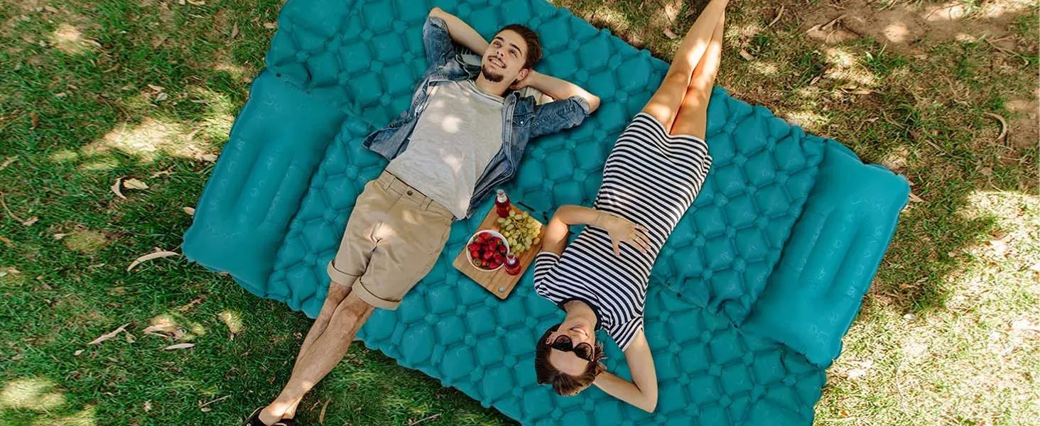 AKSOUL Ultralight Self-Inflating Camping Sleeping Pad with Foot Pump