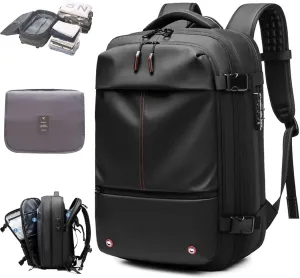 Alepeak Vacuum Backpack, 60L Anti-Theft Expandable Vacuum Compression Bags for Travel, Large-Capacity Waterproof Wet Dry SeparationAirback Backpack with Vacuum Seal (Black)