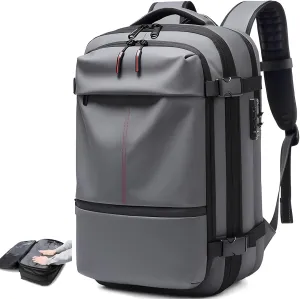 Alepeak Vacuum Backpack with Anti Theft Lock,Air Vacuum Backpack Travel,Transactione Backpack,60L Expandable Air Vacuum Backpack for Travel with Pump for Compression (Grey,No Air Pump)