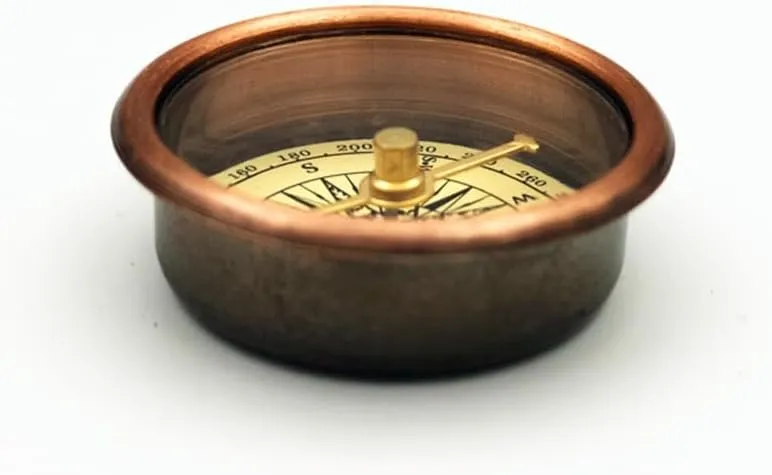 All Copper Retro European Metal Micro Compass Outdoor Sports Essentials