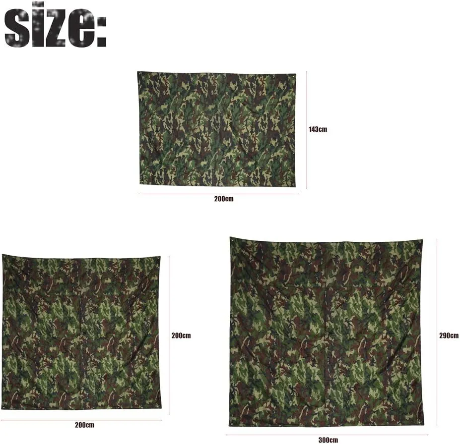 Alomejor Waterproof Camping Ultralight Tent Tarp Multifunctional Camouflage Footprint Ground Sheet Mat for Ourdoor Picnic Blanket