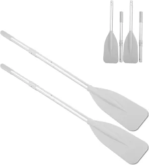 Aluminium Alloy Boat Oars, Grey Boat Paddles, High Toughness Light Weight 2pcs Paddle with 2Pcs Rod Set for Inflatable Boat Rubber Dinghy Water Marine Sports