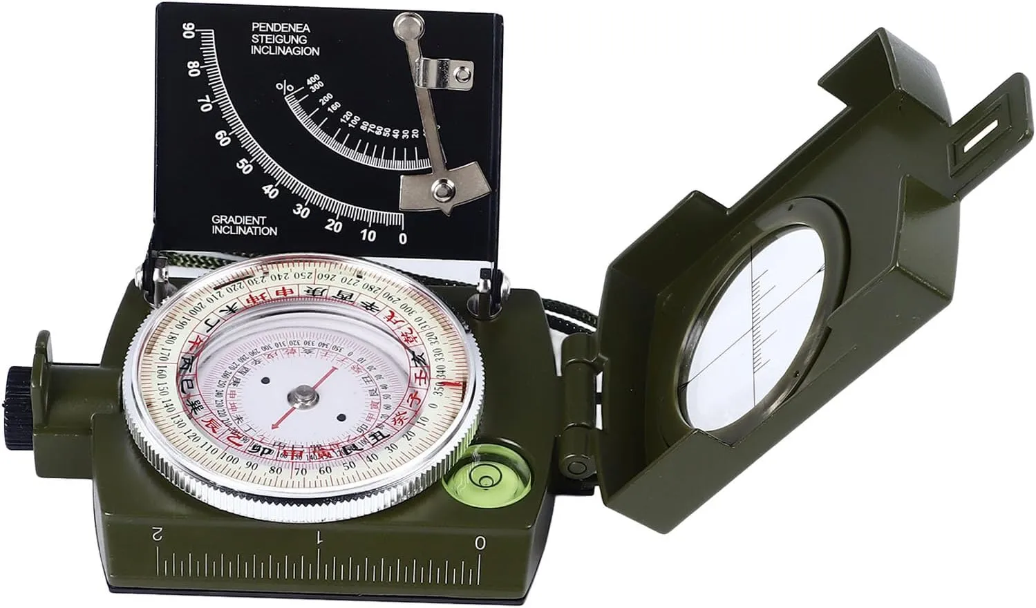 Aluminum Alloy Compass with Inclinometer High and Low Temperature Life Lightweight Navigation Compass for Outdoor Survival Hiking Camping