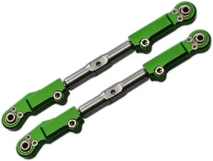 Aluminum Stainless Steel Front Upper Arm Tie Rod For Traxxas 1/8 4WD Sledge Monster Truck 95076-4 - 2Pc Set Green
