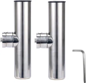 Amarine Made 2pcs Stainless Clamp on Fishing Rod Holder for Rails 7/8 Inch to 1 Inch