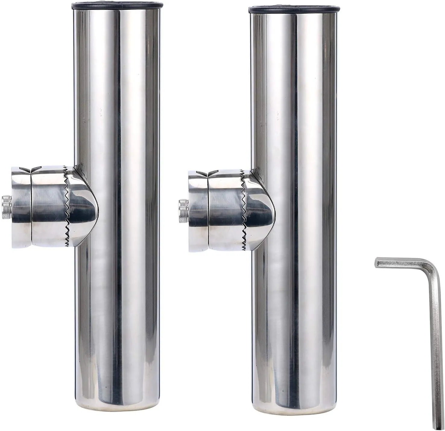 Amarine Made 2pcs Stainless Clamp on Fishing Rod Holder for Rails 7/8 Inch to 1 Inch
