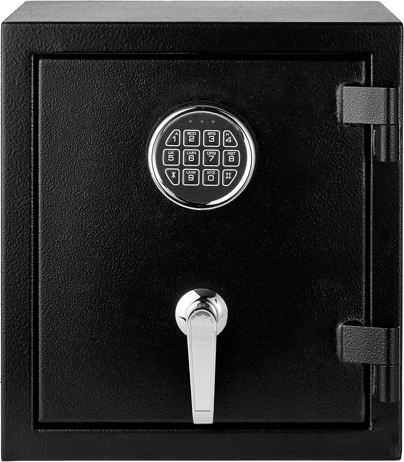 Amazon Basics Fire Resistant Security Safe with Programmable Electronic Keypad, Home Safe, fire proof safe for home documents, 0.83 Cubic Feet, Black, 14.17"W x 12.2"D x 15.75"H