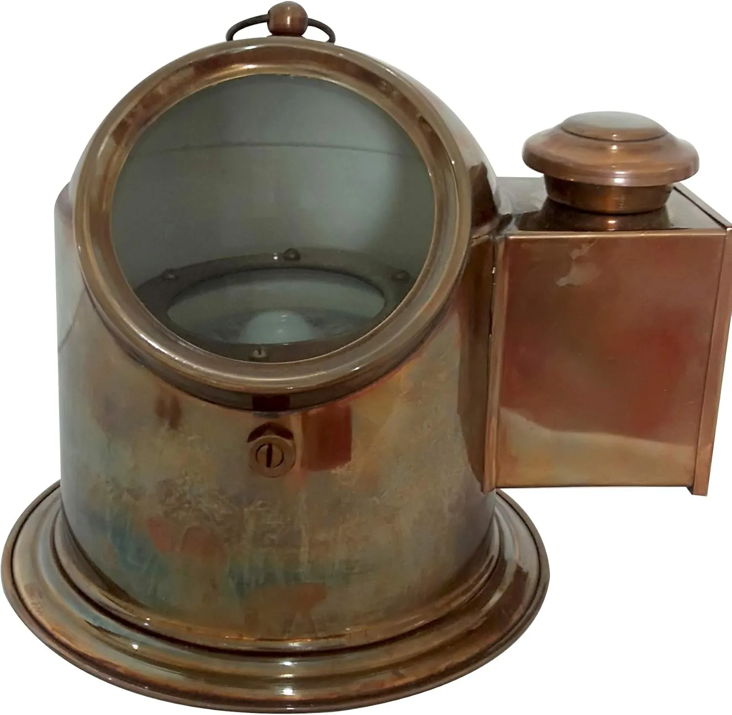 Antique Rustic Nautical Vintage Ship Binnacle Helmet Gimballed Compass Floating Navigation Device Collectible
