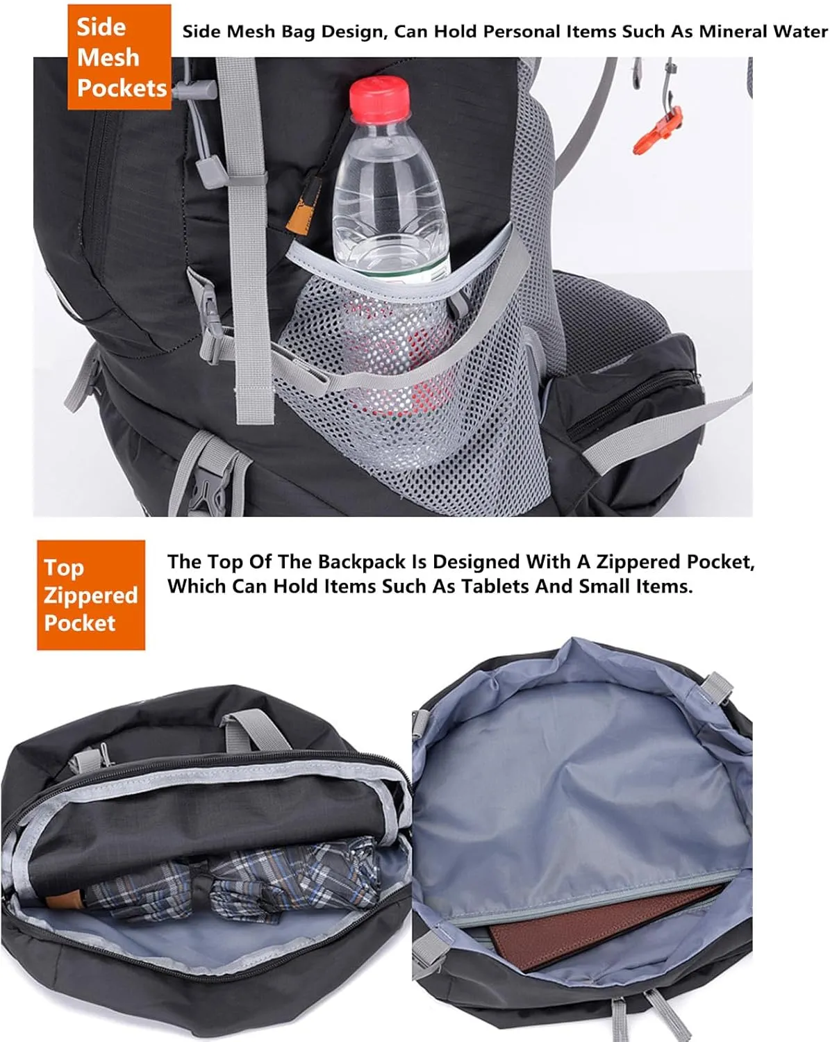 APLUSH Hiking Camping Backpack with Rain Cover, Lightweight Waterproof Outdoor Sport Travel Daypack for Climbing Touring,Blue a,60L