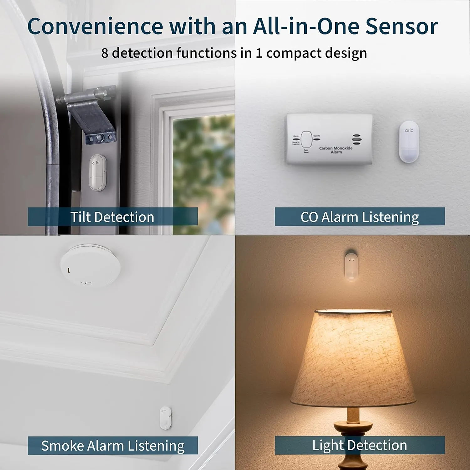 Arlo Home Security System - Alarm System with Wired Keypad Sensor Hub, 5 8-in-1 Sensors & Yard Sign - No Contract Required - DIY Installation - White, SS1501