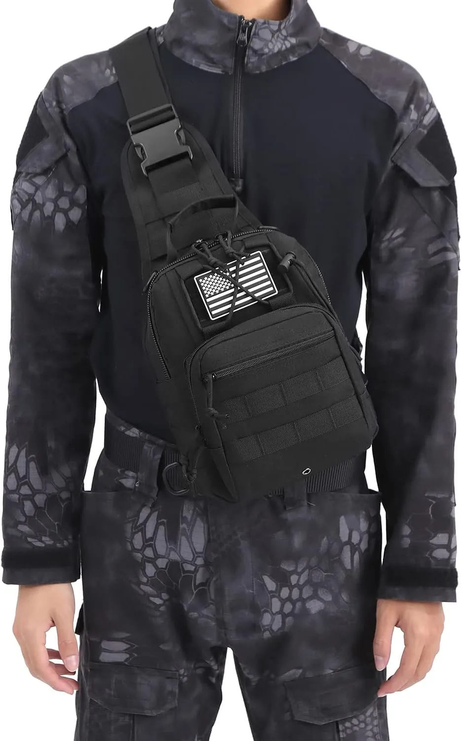 ATBP Small Tactical Sling Backpack Bag for Men Military Shoulder Bag Pack EDC Crossbody Bag for Hiking 7 Liters