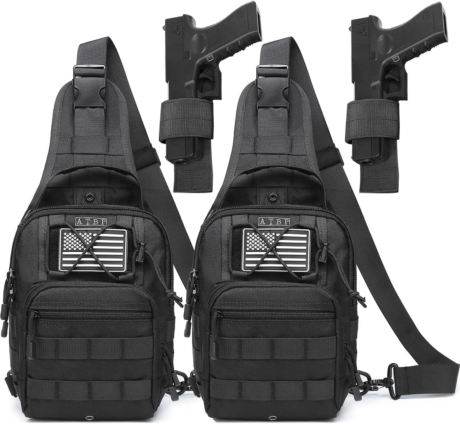 ATBP Small Tactical Sling Backpack Bag Holster One Over Shoulder Bag Pack Men With Universal Holster