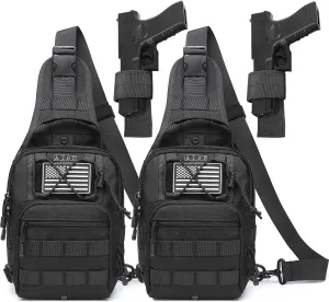 ATBP Small Tactical Sling Backpack Bag Holster One Over Shoulder Bag Pack Men With Universal Holster