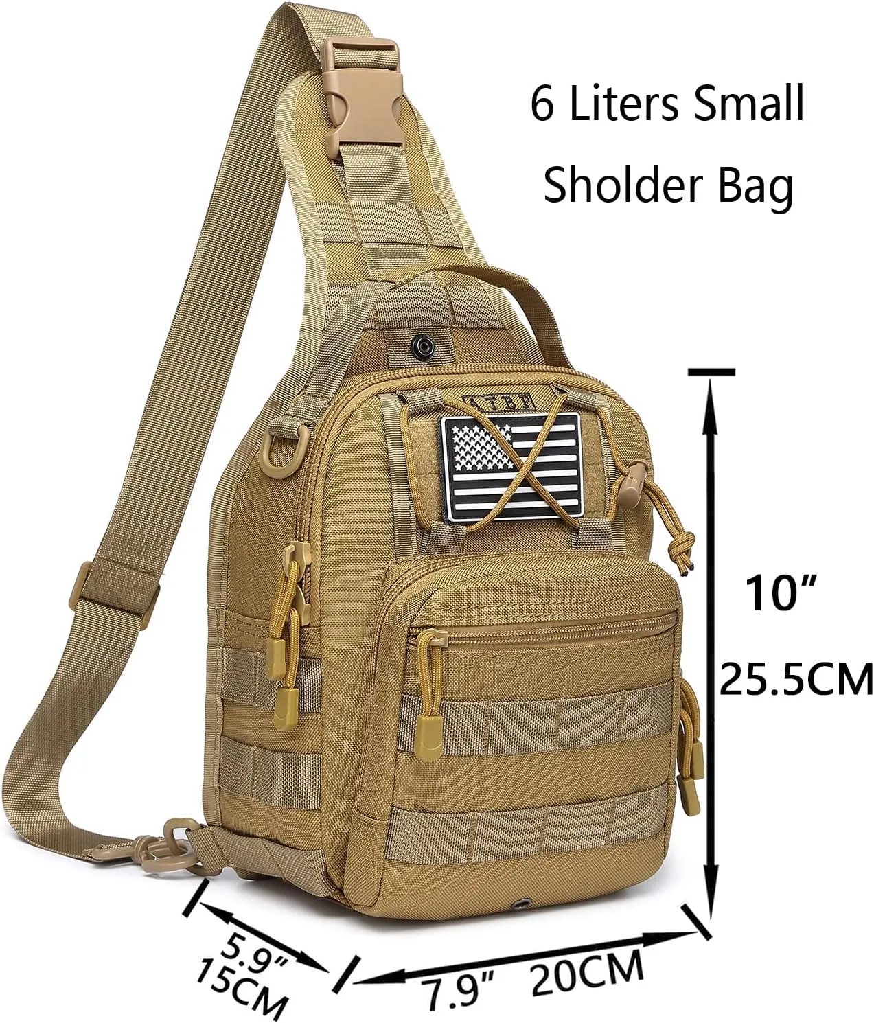 ATBP Small Tactical Sling Backpack Bag Holster One Over Shoulder Bag Pack Men With Universal Holster