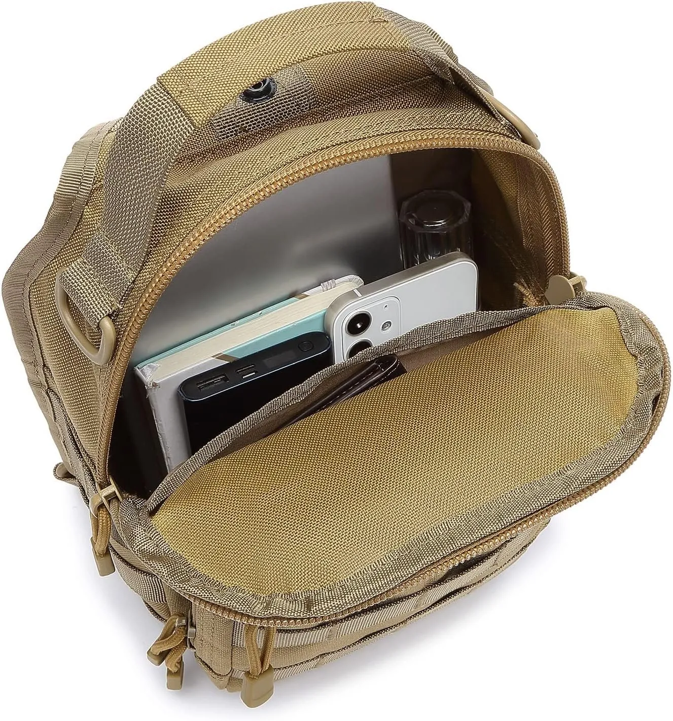 ATBP Small Tactical Sling Backpack Bag Pack for Men Military Shoulder Bag Molle Crossbody Bag for Hiking 6 Liters