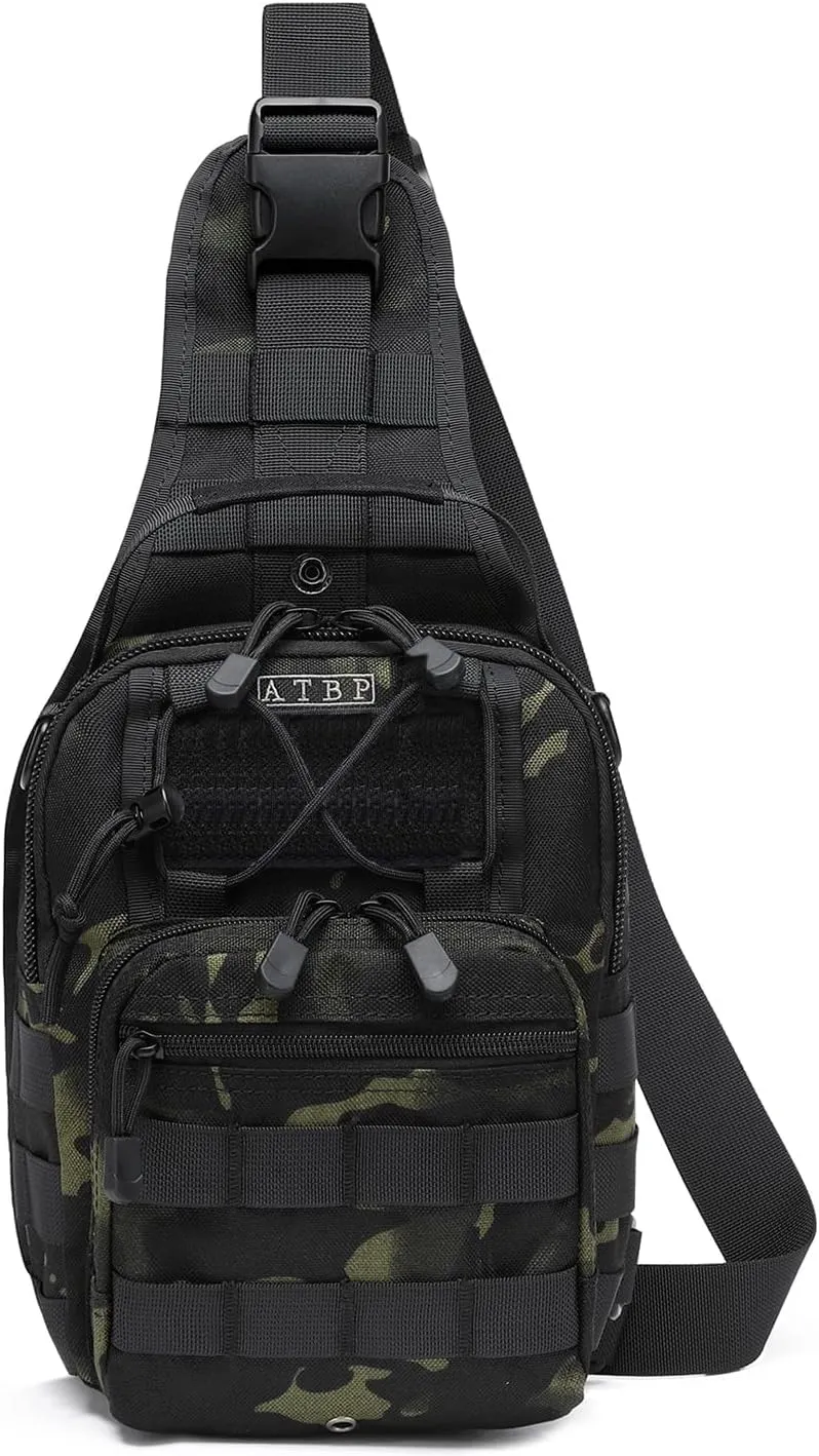 ATBP Small Tactical Sling Backpack Bag Pack for Men Military Shoulder Bag Molle Crossbody Bag for Hiking 6 Liters