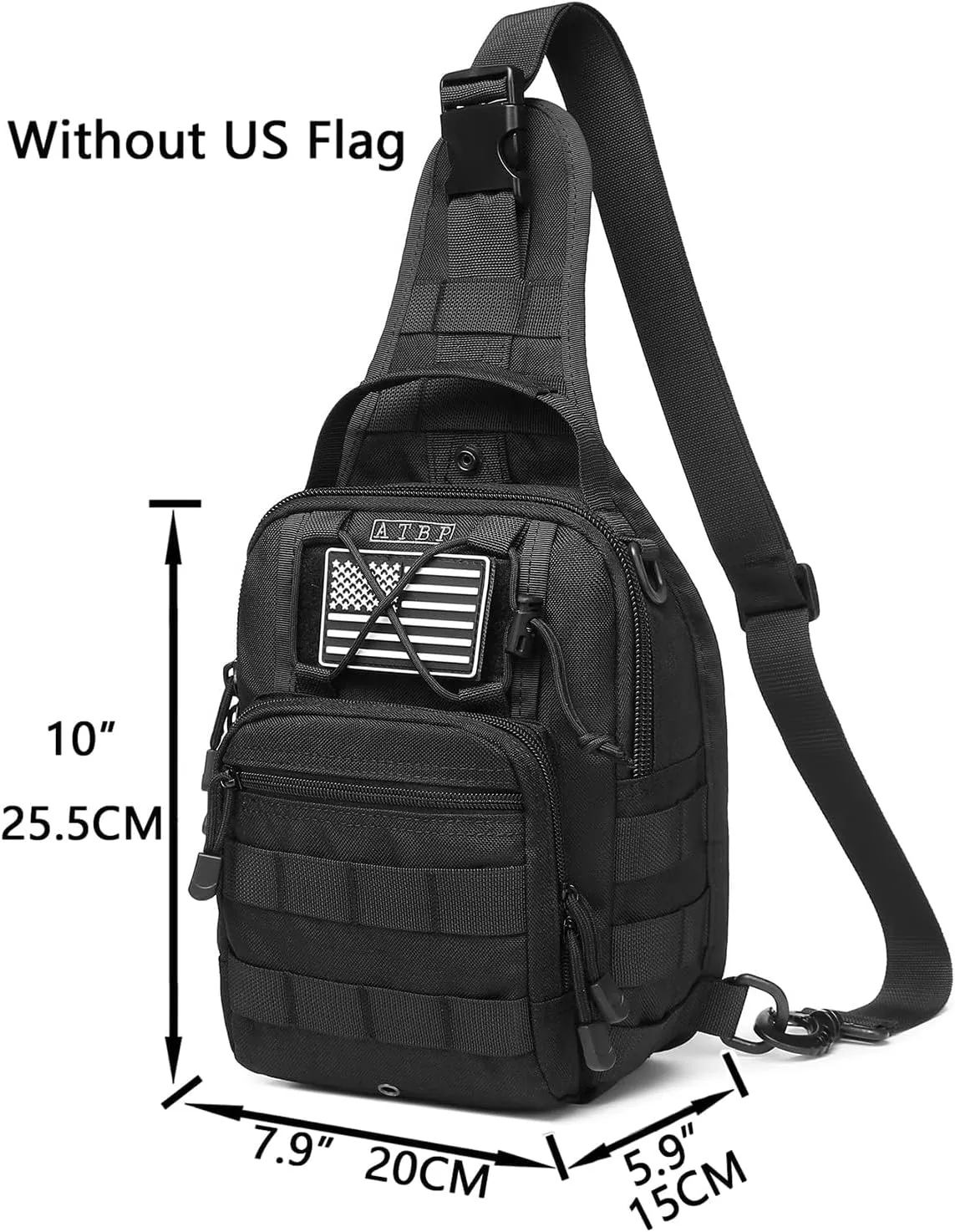 ATBP Small Tactical Sling Backpack Bag Pack for Men Military Shoulder Bag Molle Crossbody Bag for Hiking 6 Liters