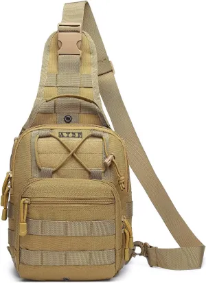 ATBP Small Tactical Sling Backpack Bag Pack for Men Military Shoulder Bag Molle Crossbody Bag for Hiking 6 Liters