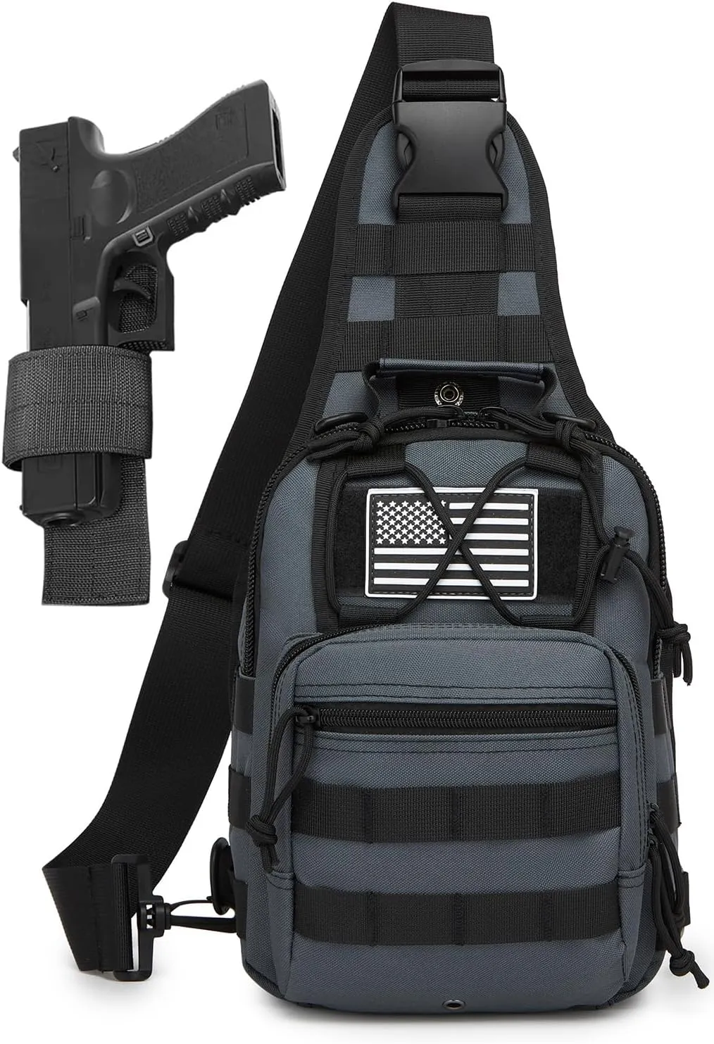 ATBP Small Tactical Sling Bag for Men with Holster Military EDC Shoulder Bag CCW Crossbody Bag 7 Liters