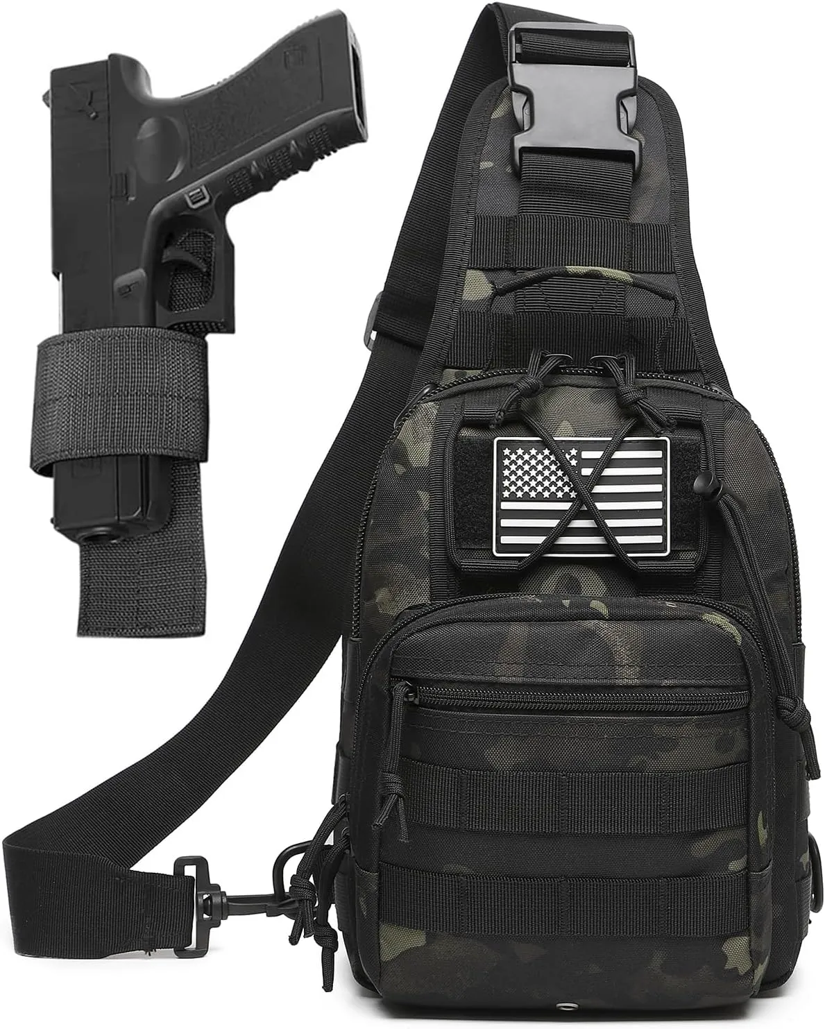 ATBP Small Tactical Sling Bag for Men with Holster Military EDC Shoulder Bag CCW Crossbody Bag 7 Liters