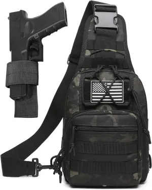 ATBP Small Tactical Sling Bag for Men with Holster Military EDC Shoulder Bag CCW Crossbody Bag 7 Liters