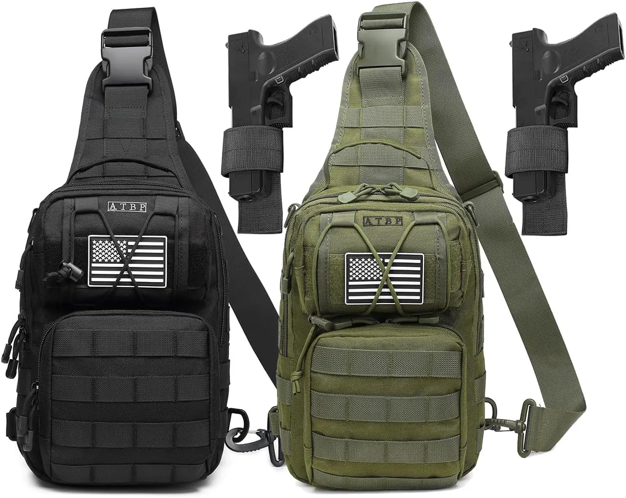 ATBP Tactical Sling Backpack Bag Pack for Men Military One Strap Shoulder Backpack Crossbody Bag With Holster 10 Liters