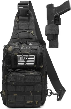 ATBP Tactical Sling Backpack Bag Pack for Men Military One Strap Shoulder Backpack Crossbody Bag With Holster 10 Liters