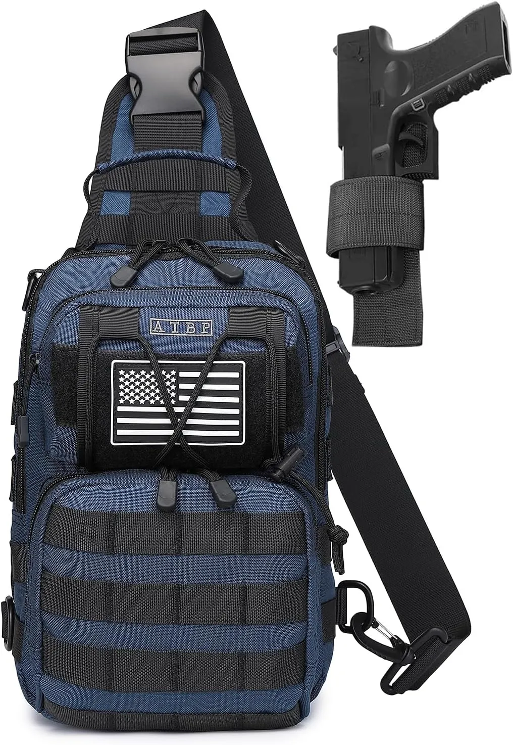 ATBP Tactical Sling Backpack Bag Pack for Men Military One Strap Shoulder Backpack Crossbody Bag With Holster 10 Liters
