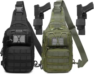 ATBP Tactical Sling Backpack Bag Pack for Men Military One Strap Shoulder Backpack Crossbody Bag With Holster 10 Liters
