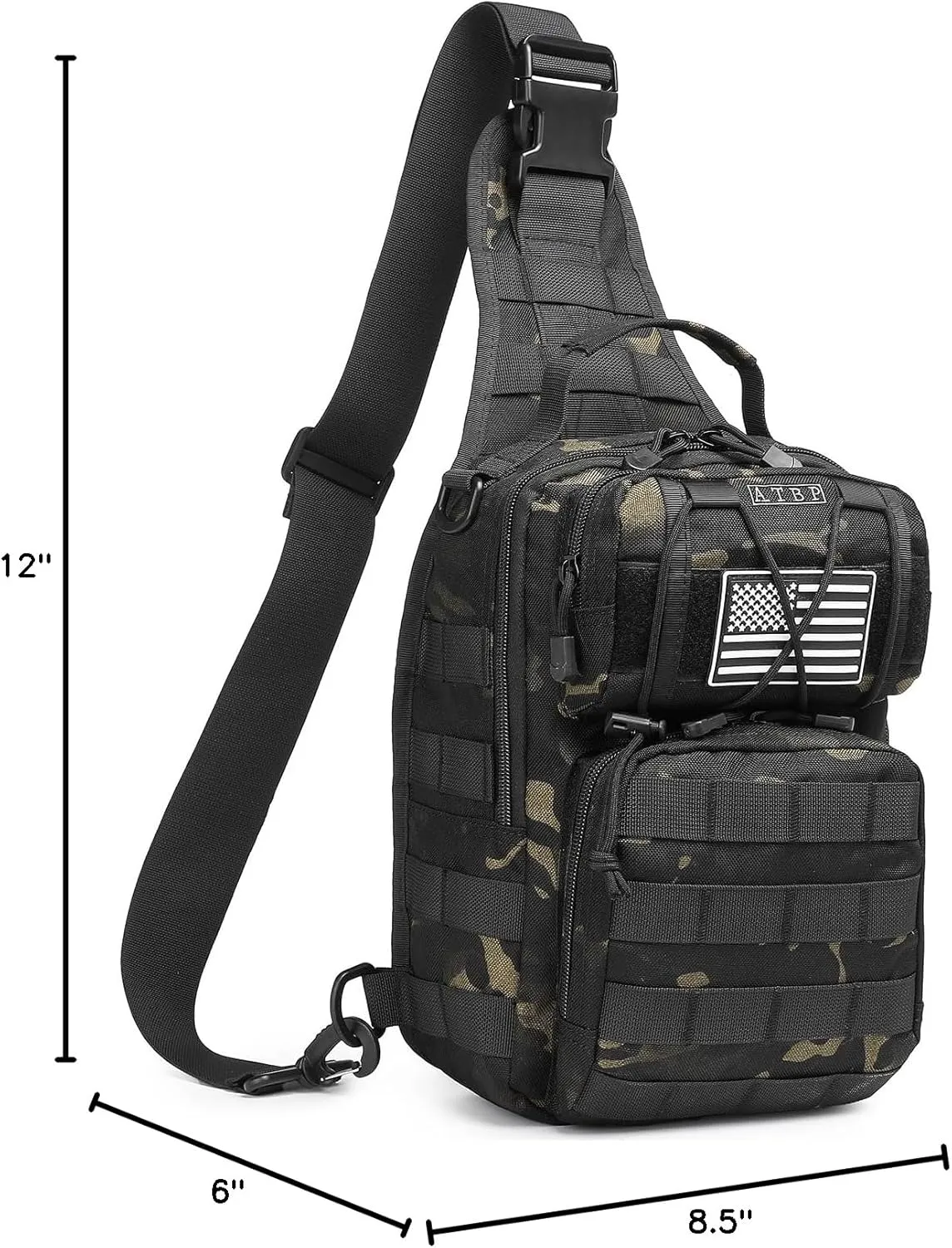 ATBP Tactical Sling Backpack Bag Pack for Men Military One Strap Shoulder Backpack Crossbody Bag With Holster 10 Liters