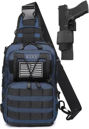 ATBP Tactical Sling Backpack Bag Pack for Men Military One Strap Shoulder Backpack Crossbody Bag With Holster 10 Liters