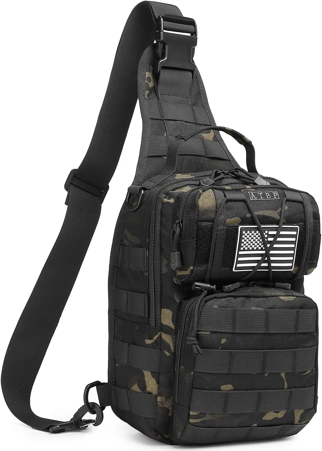 ATBP Tactical Sling Backpack Bag Pack for Men Military One Strap Shoulder Backpack Crossbody Bag With Holster 10 Liters