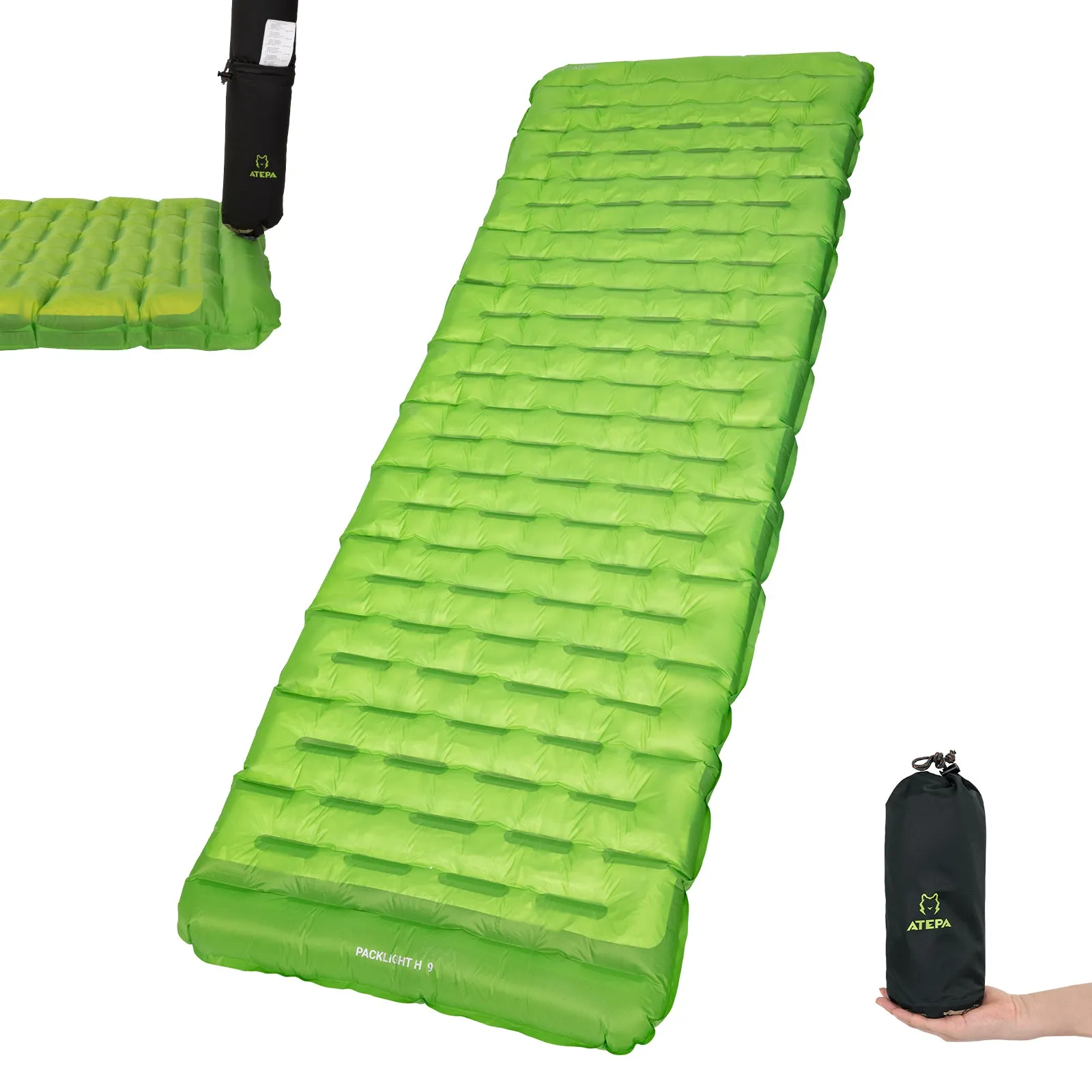 ATEPA Ultralight Insulated Sleeping Pad R Value 6 with Pump Sack