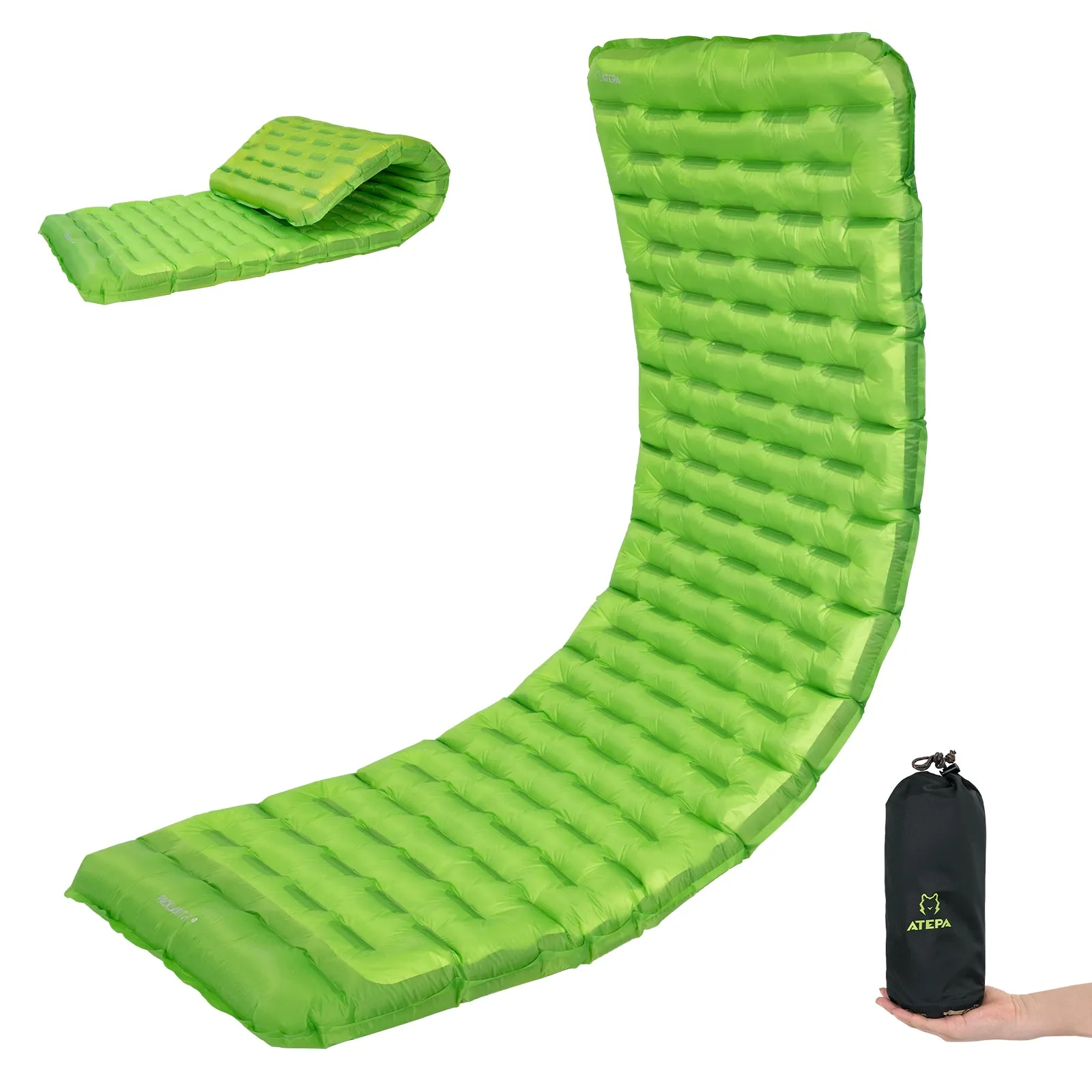 ATEPA Ultralight Insulated Sleeping Pad R Value 6 with Pump Sack
