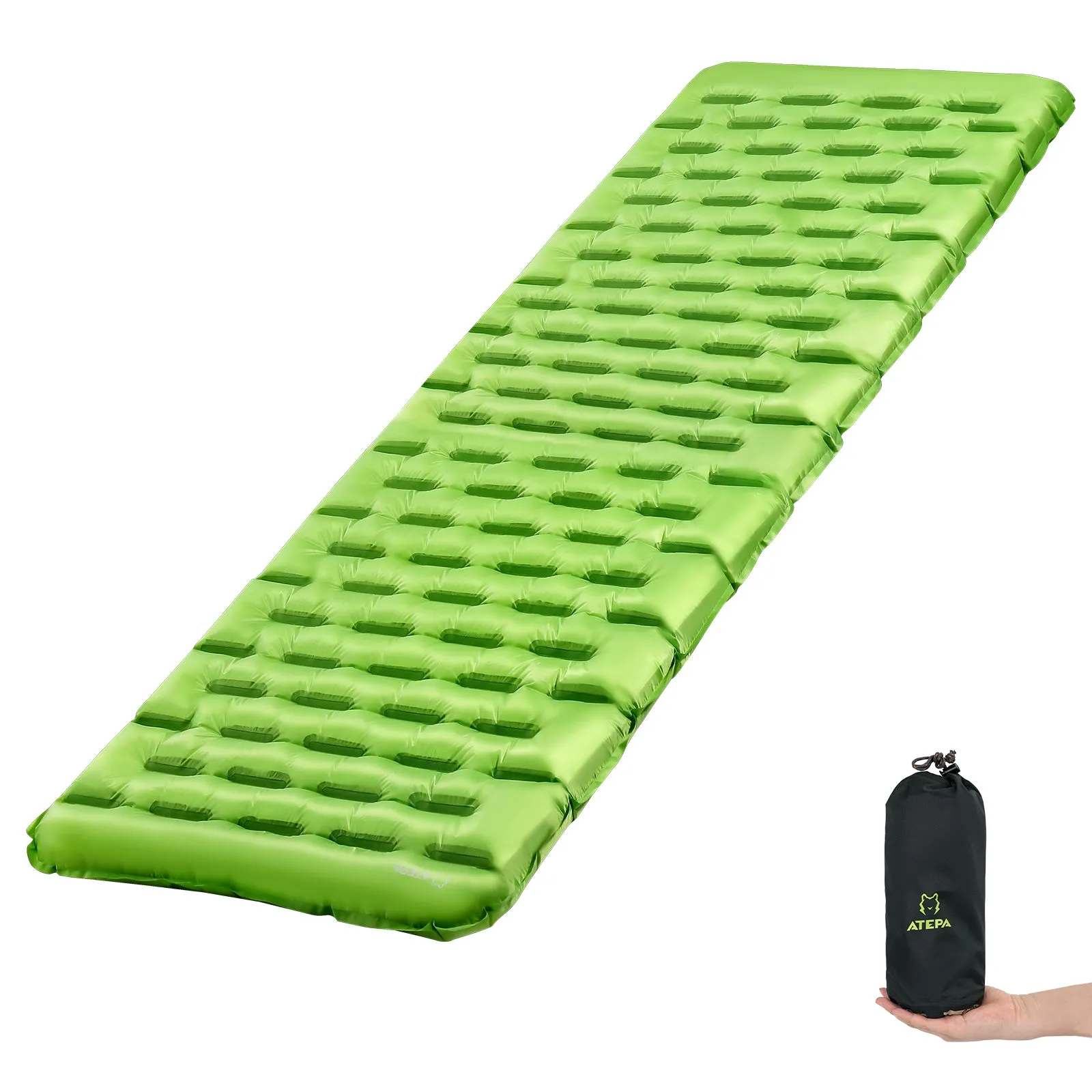 ATEPA Ultralight Insulated Sleeping Pad R Value 6 with Pump Sack
