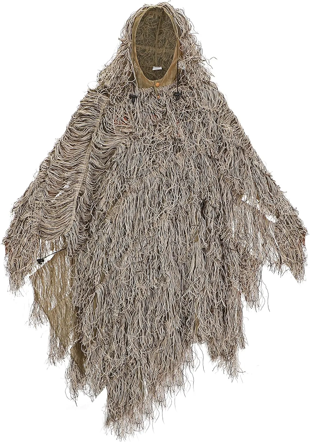 AUSCAMOTEK Ghillie Suit Poncho for Hunting Bird Watch Gilly Camouflage Cloak Green and Desert
