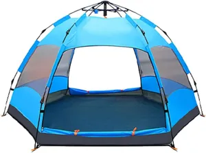 Automatic Instant Pop-up Tent for 3-4 Person, Outdoor Camping Double-Layer Dome Tent Ventilated Breathable and Waterproof Lightweight