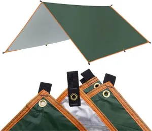 Awning Waterproof Tarp Tent Shade Ultralight Garden Canopy Sunshade Outdoor Camping Hammock Rain Fly Beach Sun Shelter (Color : Green, Size : 3 * 5M)