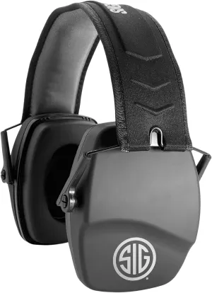 AXIL x SIG SAUER TRACKR Passive Earmuffs - Compact Foldable Noise Isolation 28 SNR / 22 NRR Passive Hearing Protection Tactical Headmuffs For Shooting Range
