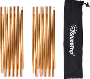 Azarxis Tent Poles Aluminum Tent Rod Replacement Camping Accessories, Multifunction Lightweight Tent Poles Repair Kit, 7001 Series Aircraft-Grade Aluminum